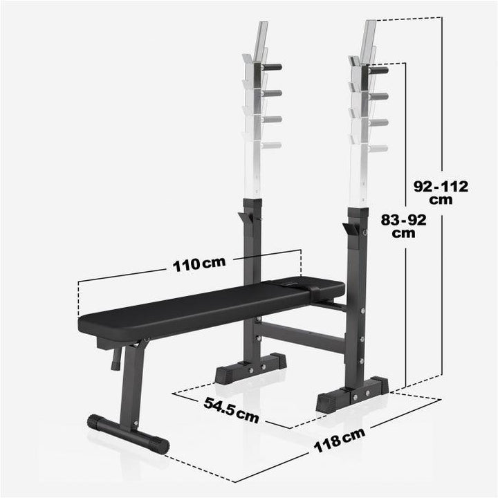 BANCĂ REGLABILĂ PIEPT CU SUPORT + SET DE GREUTĂȚI 100 KG 30/31 MM - Gorilla Sports Ro