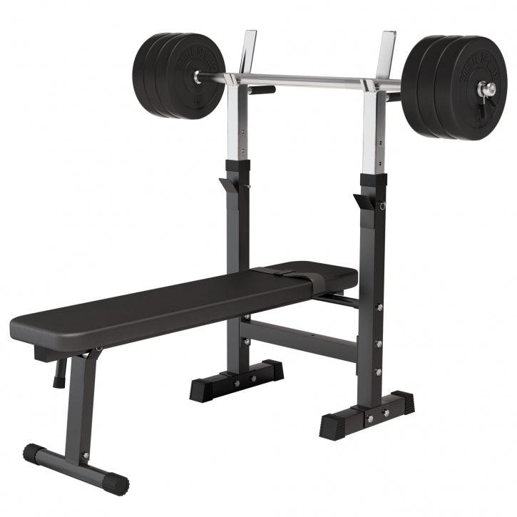Banca piept cu suport reglabil + set de greutati, 38-70 Kg Gorilla Sports