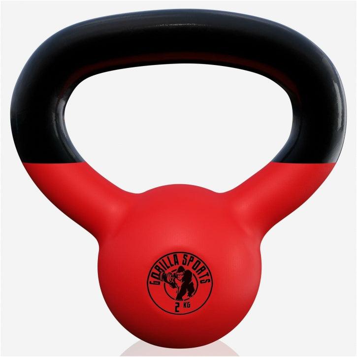 Kettlebell din fontă cu neopren roșu 2 - 32 kg