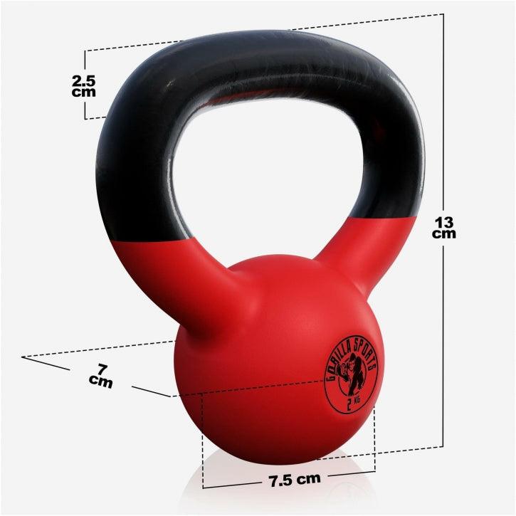 Kettlebell din fontă cu neopren roșu 2 - 32 kg