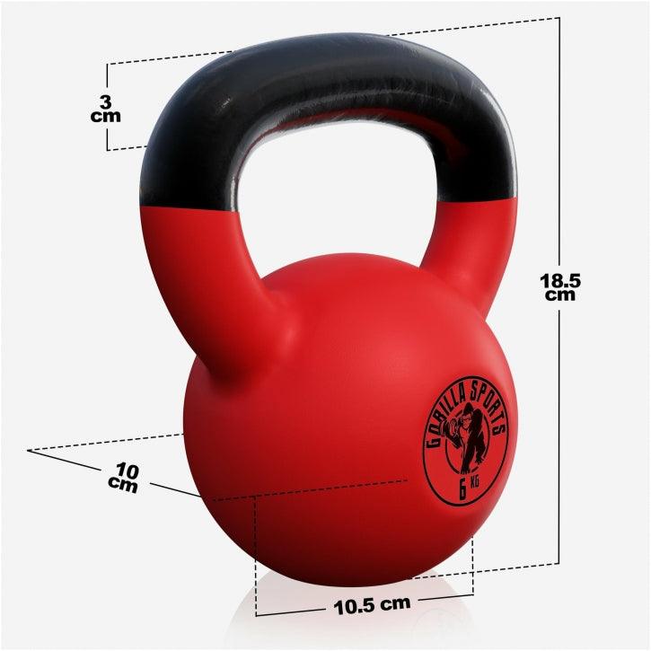 Kettlebell din fontă cu neopren roșu 2 - 32 kg