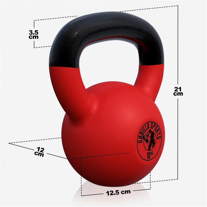 Kettlebell din fontă cu neopren roșu 2 - 32 kg