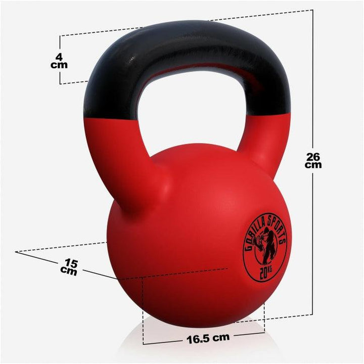 Kettlebell din fontă turnată cu înveliș de cauciuc - Gorilla Sports Ro
