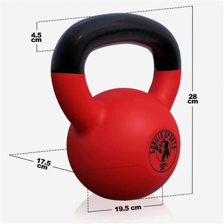 Kettlebell din fontă cu neopren roșu 2 - 32 kg