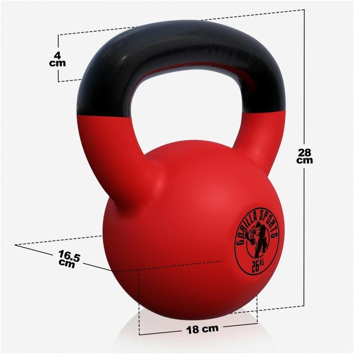 Kettlebell din fontă cu neopren roșu 2 - 32 kg