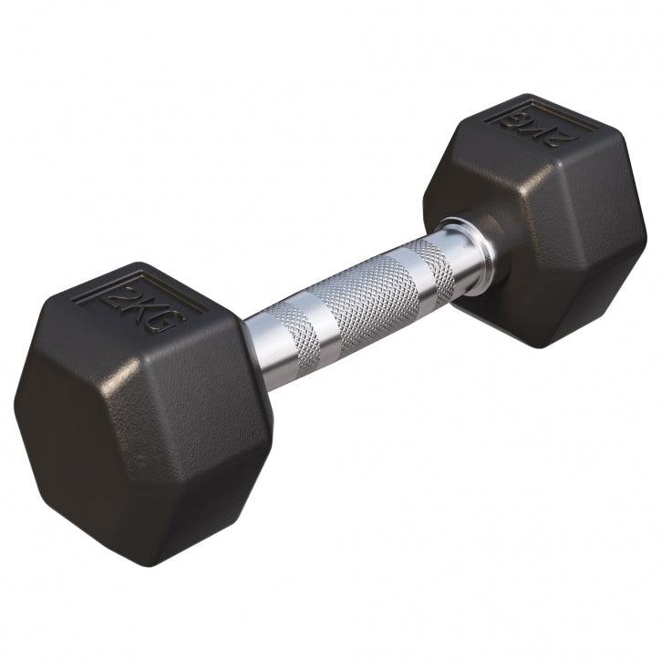 Halter hexagonal cu cauciuc 2 - 50 kg