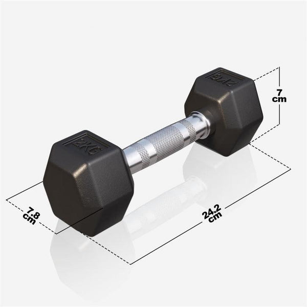 Halter hexagonal cu cauciuc 2 - 50 kg