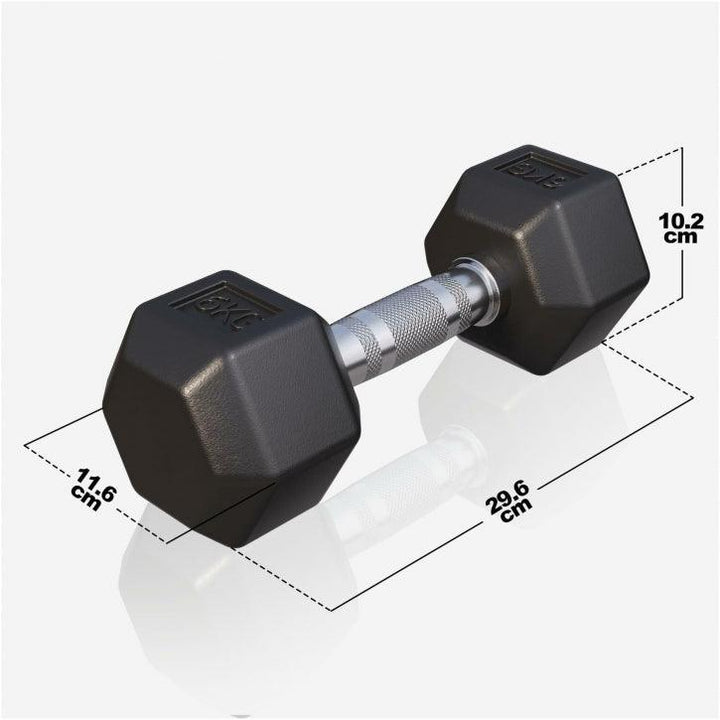 Halter hexagonal cu cauciuc 2 - 50 kg