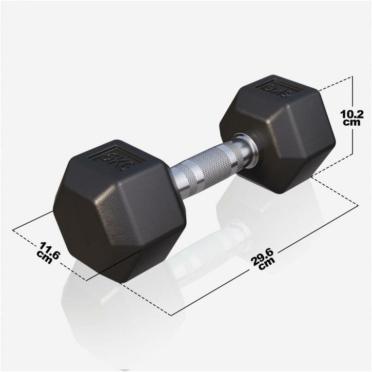 Halter hexagonal cu cauciuc 2 - 50 kg