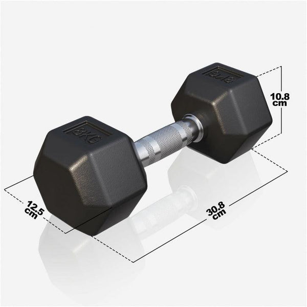 Halter hexagonal cu cauciuc 2 - 50 kg