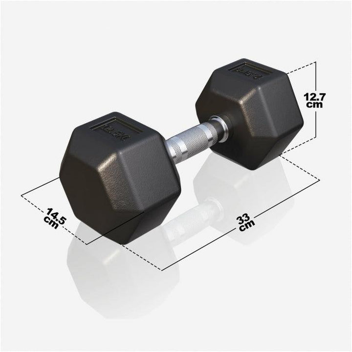 Halter hexagonal cu cauciuc 2 - 50 kg
