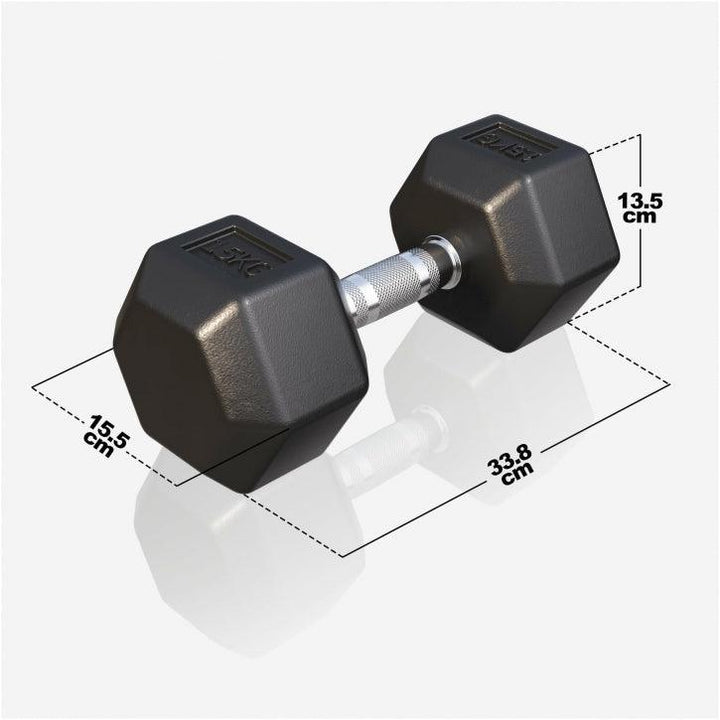 Halter hexagonal cu cauciuc 2 - 50 kg