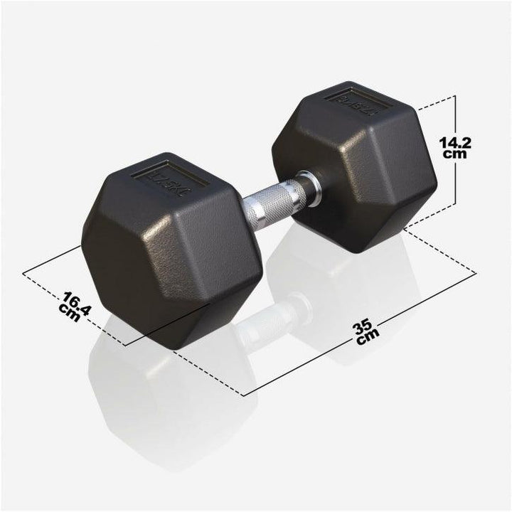 Halter hexagonal cu cauciuc 2 - 50 kg