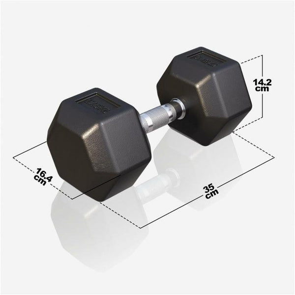 Halter hexagonal cu cauciuc 2 - 50 kg