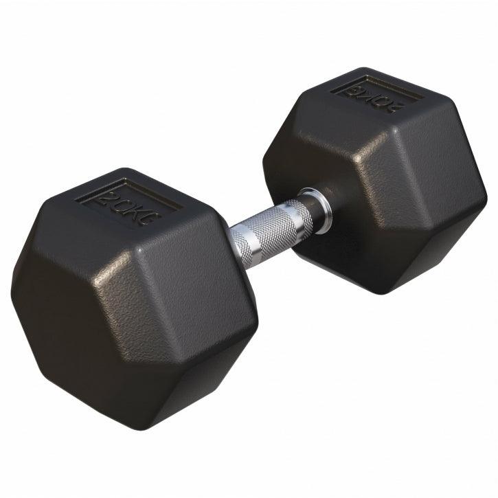 Halter hexagonal cu cauciuc 2 - 50 kg