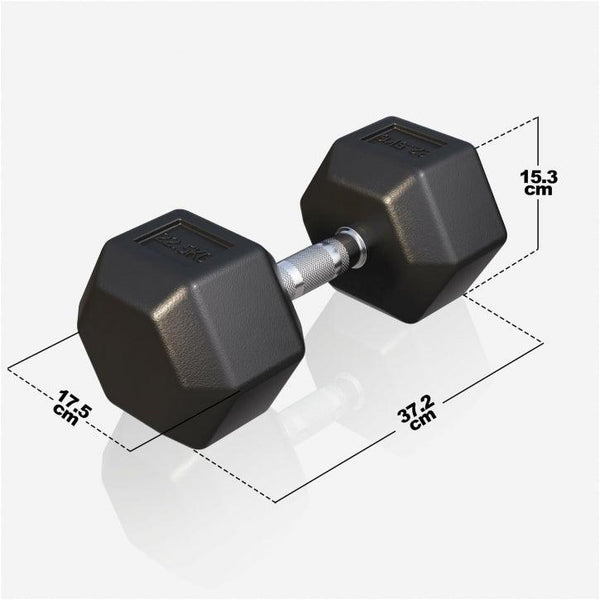 Halter hexagonal cu cauciuc 2 - 50 kg