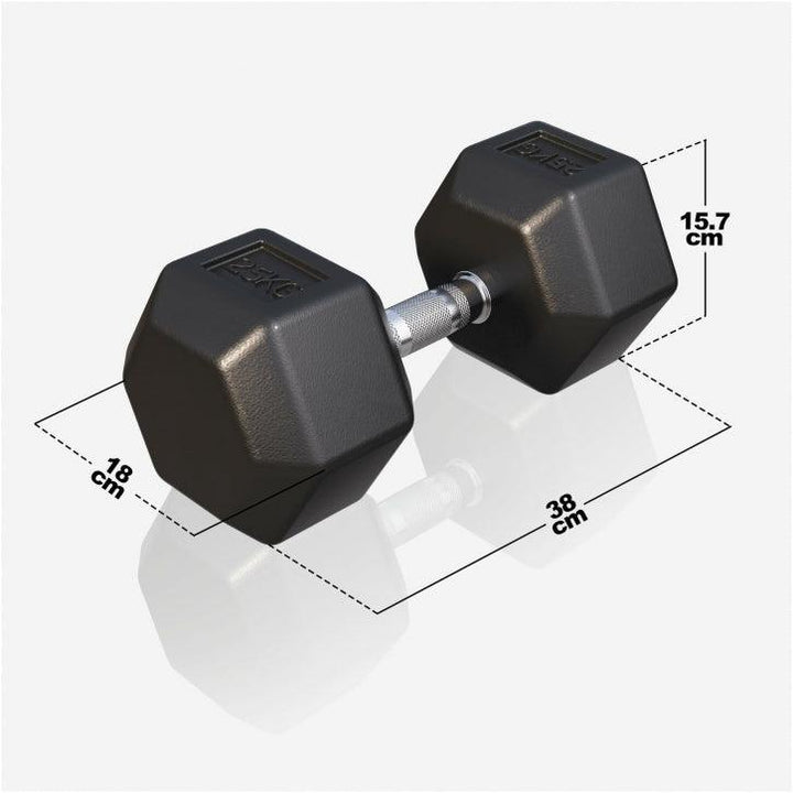 Halter hexagonal cu cauciuc 2 - 50 kg
