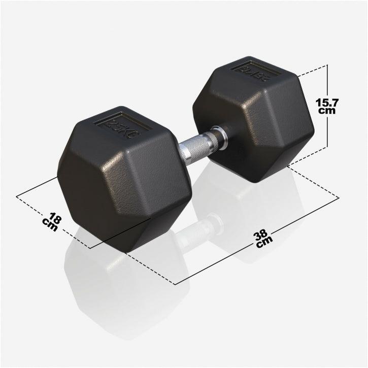 Halter hexagonal cu cauciuc 2 - 50 kg