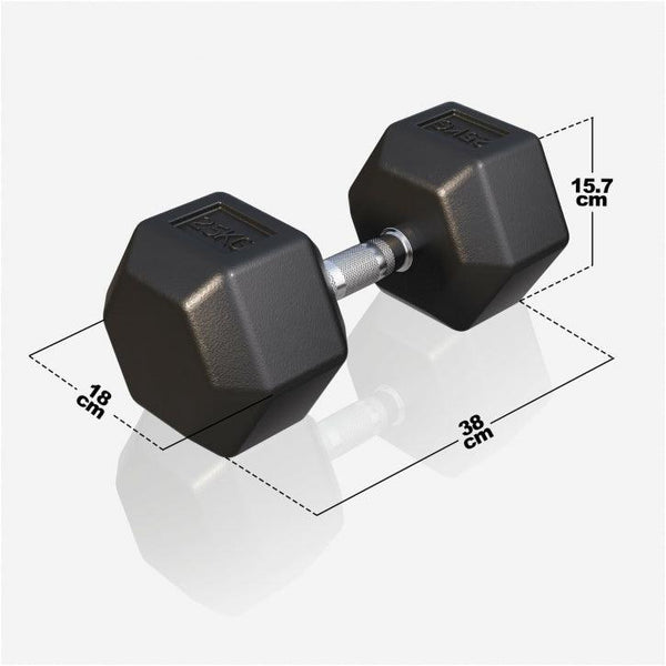 Halter hexagonal cu cauciuc 2 - 50 kg