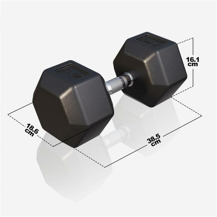 Halter hexagonal cu cauciuc 2 - 50 kg