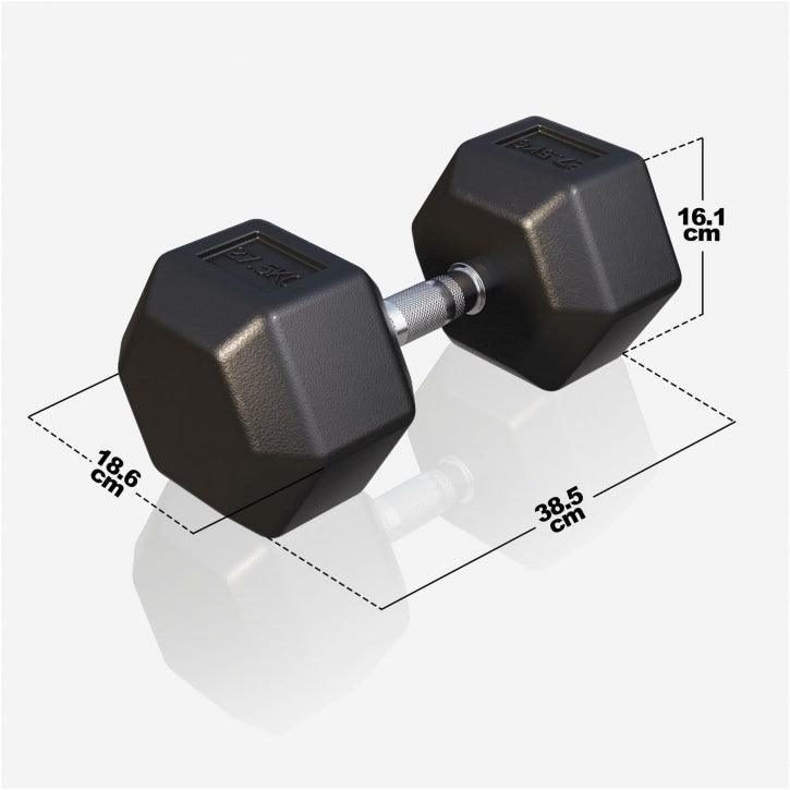 Halter hexagonal cu cauciuc 2 - 50 kg
