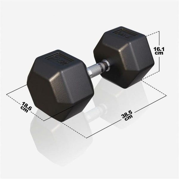 Halter hexagonal cu cauciuc 2 - 50 kg