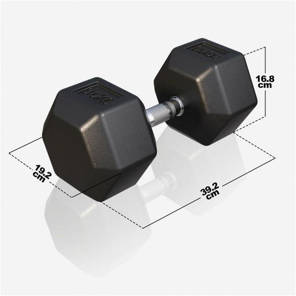 Halter hexagonal cu cauciuc 2 - 50 kg