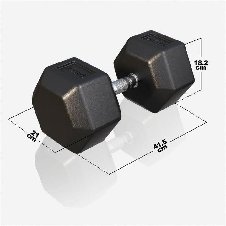 Halter hexagonal cu cauciuc 2 - 50 kg