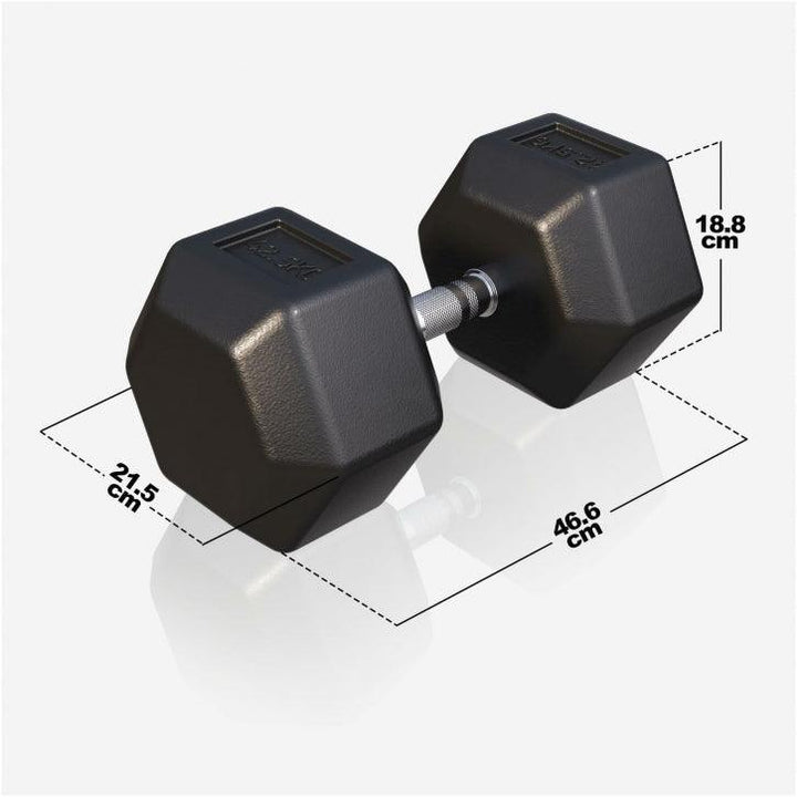 Halter hexagonal cu cauciuc 2 - 50 kg