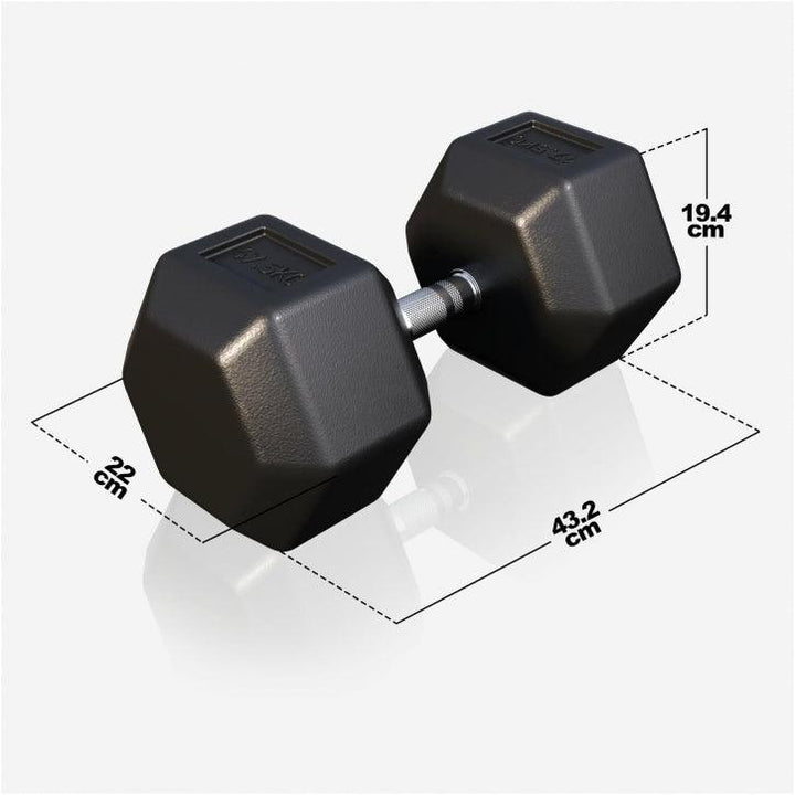Halter hexagonal cu cauciuc 2 - 50 kg