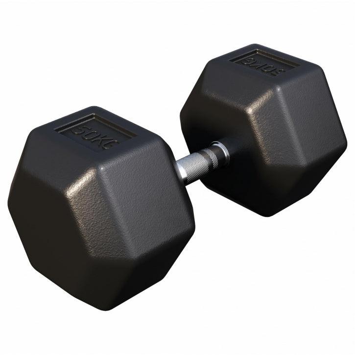 Halter hexagonal cu cauciuc 2 - 50 kg