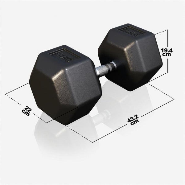 Halter hexagonal cu cauciuc 2 - 50 kg