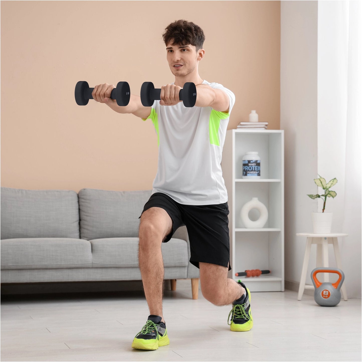 Halterele de gimnastică din neopren, rotunde, 1 - 10 kg