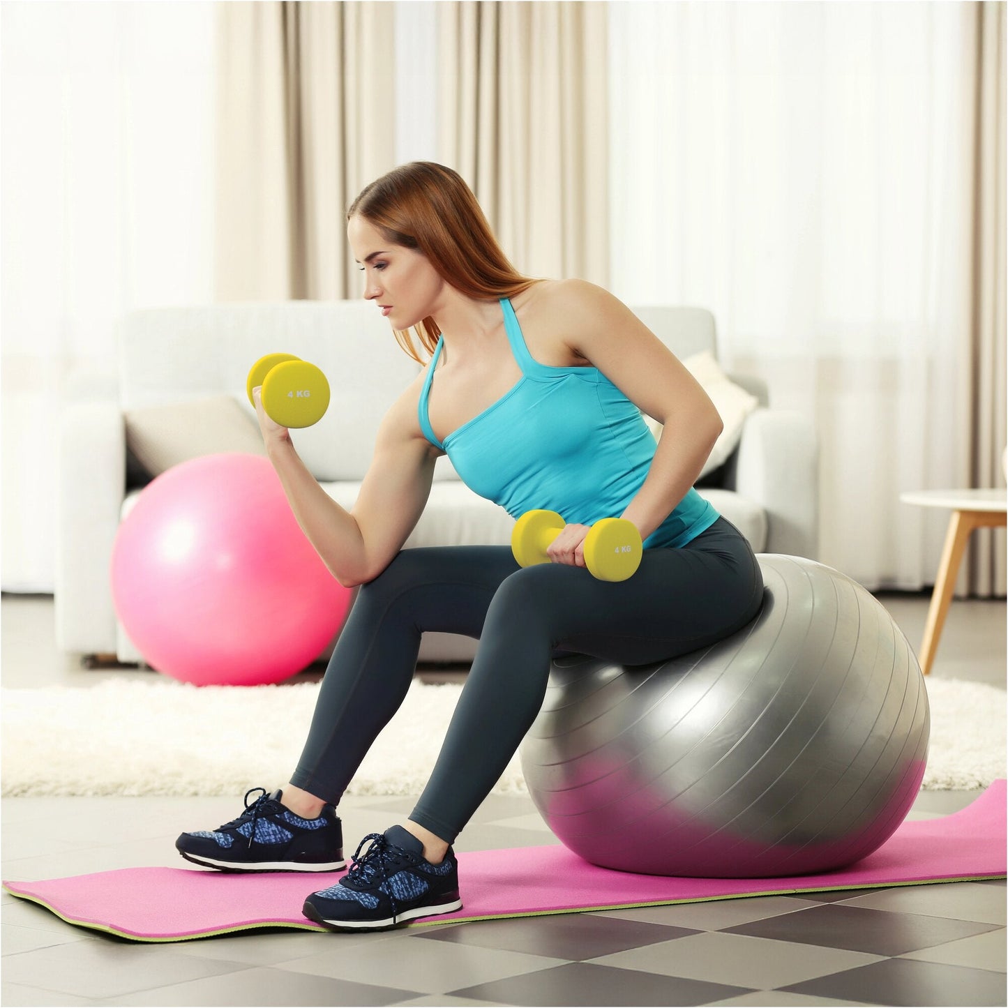 Halterele de gimnastică din neopren, rotunde, 1 - 10 kg
