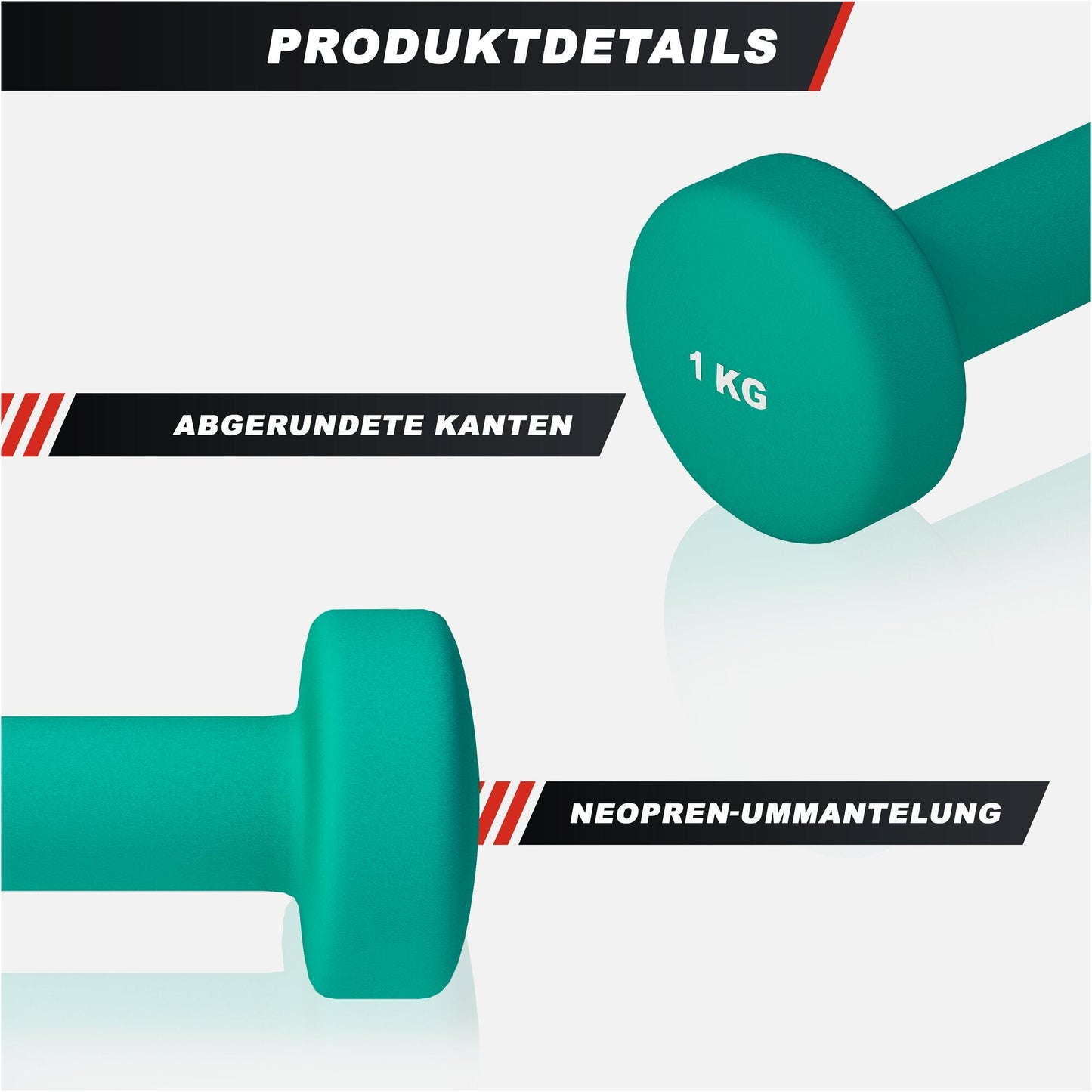 Halterele de gimnastică din neopren, rotunde, 1 - 10 kg