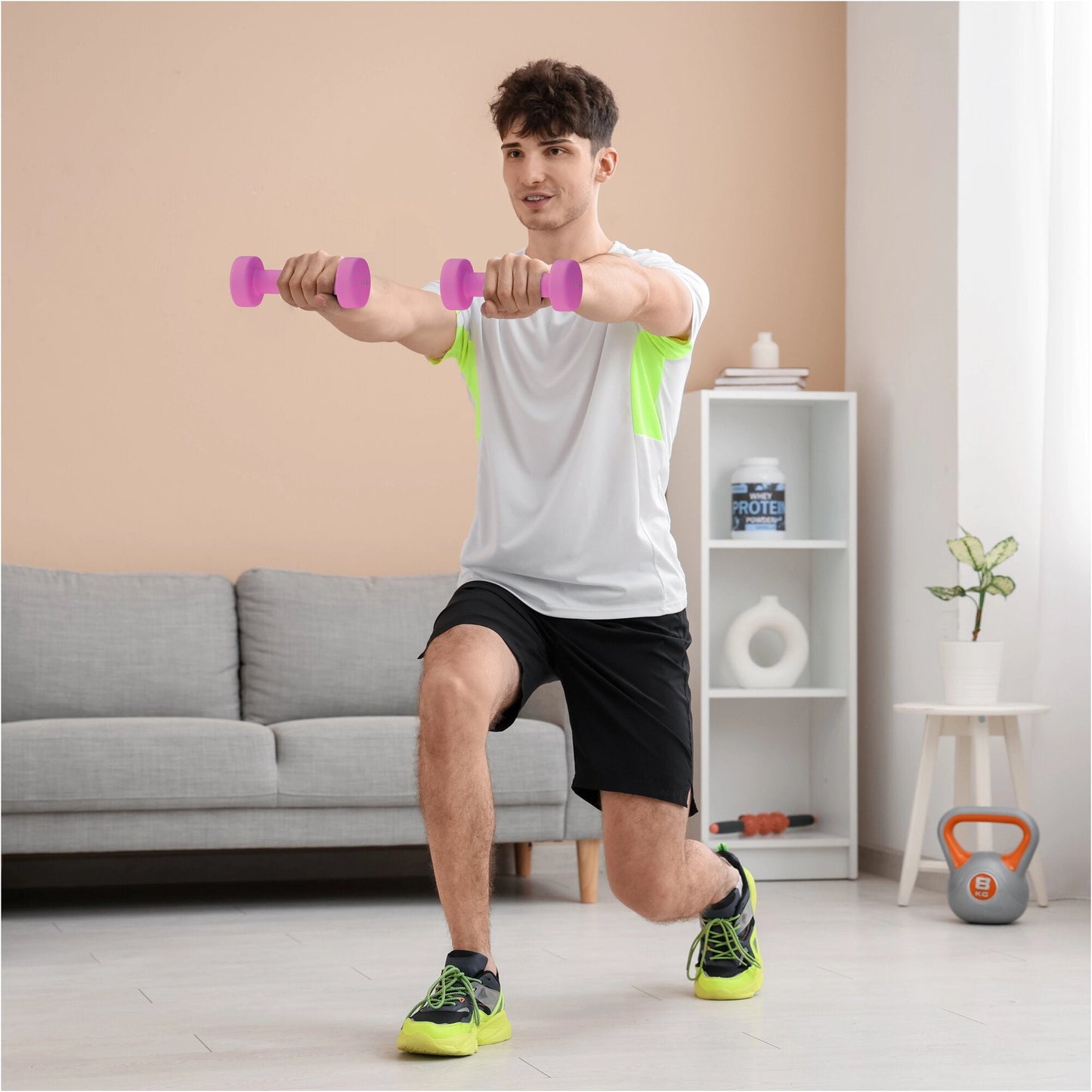 Halterele de gimnastică din neopren, rotunde, 1 - 10 kg