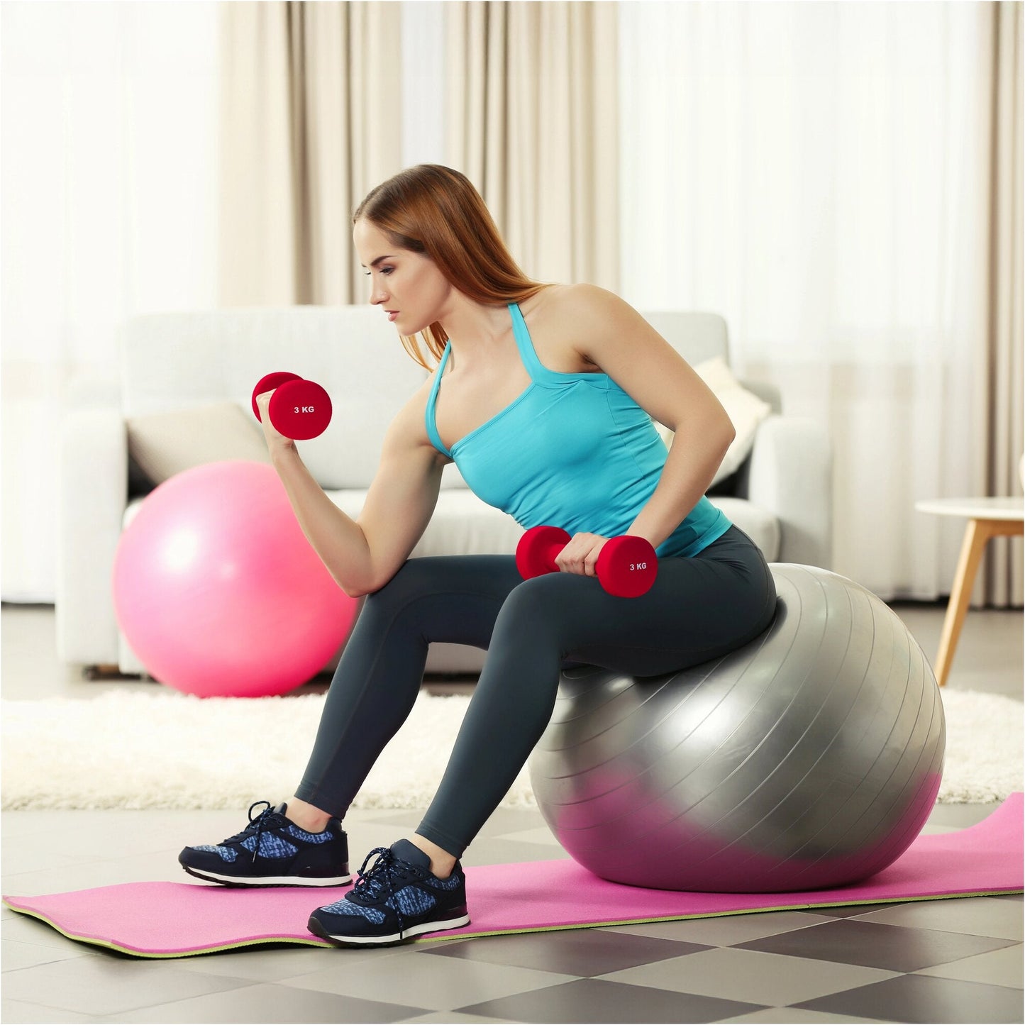 Halterele de gimnastică din neopren, rotunde, 1 - 10 kg