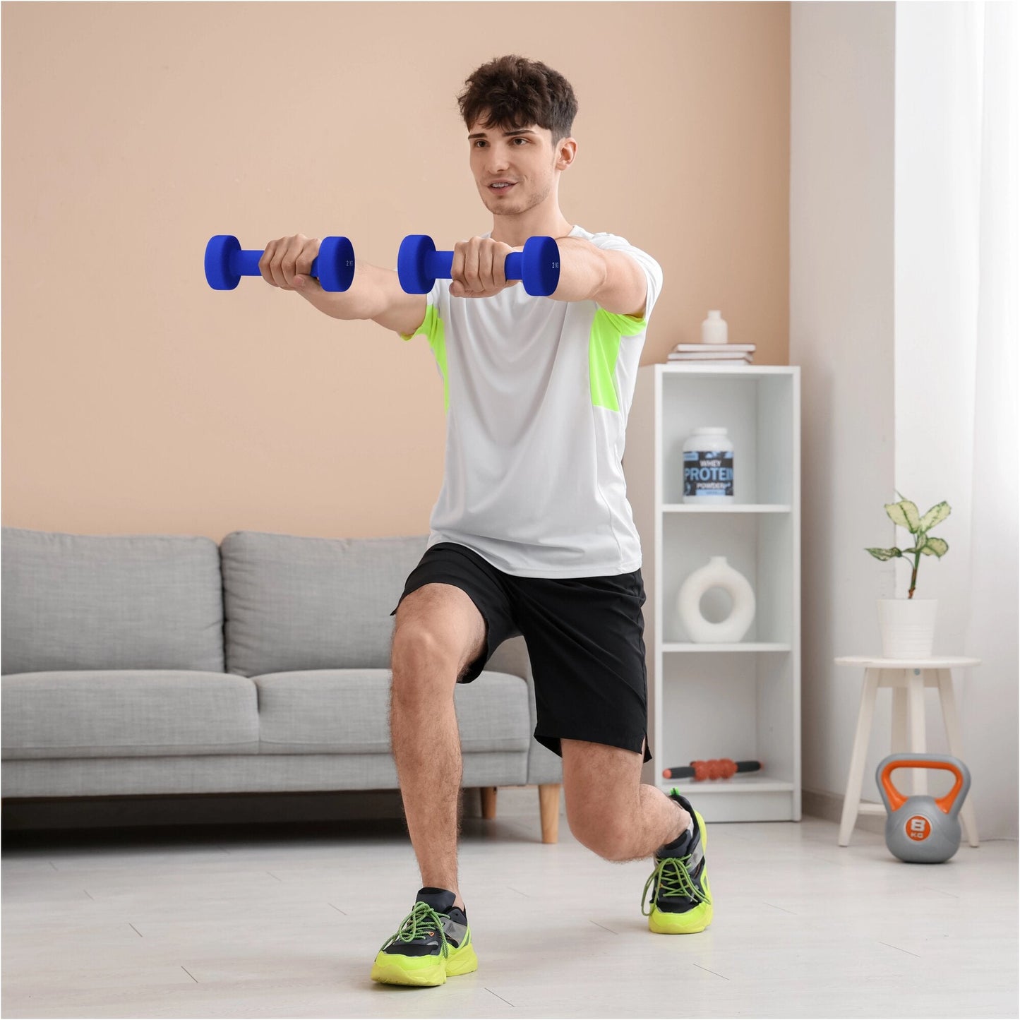 Halterele de gimnastică din neopren, rotunde, 1 - 10 kg