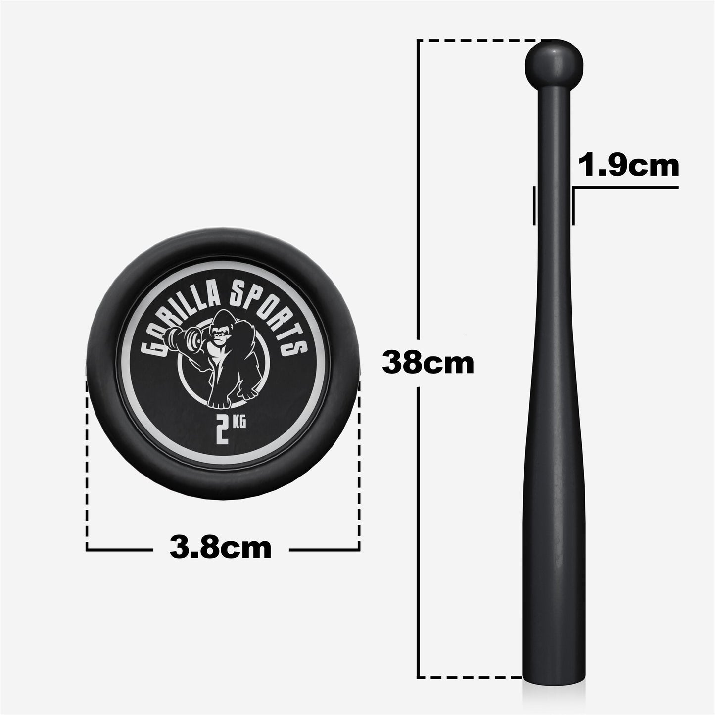 Indian Clubbell din oțel 2 - 20 kg