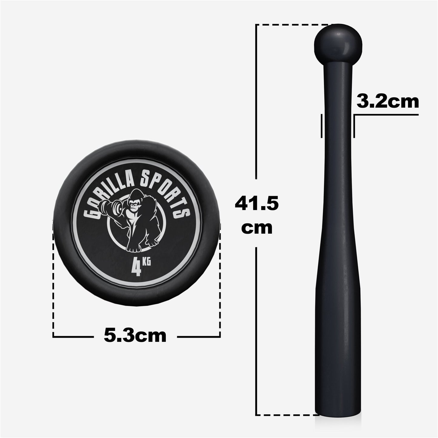 Indian Clubbell din oțel 2 - 20 kg