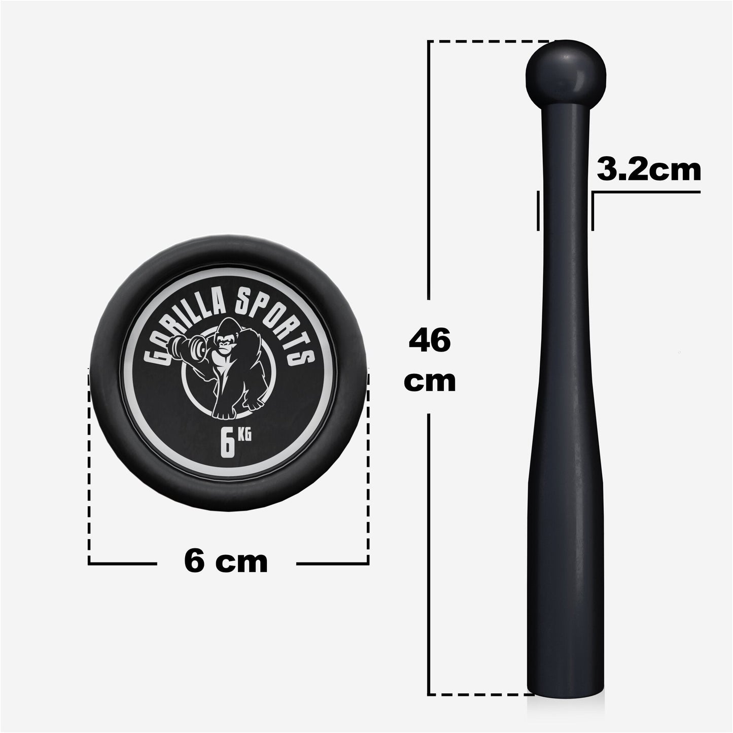 Indian Clubbell din oțel 2 - 20 kg