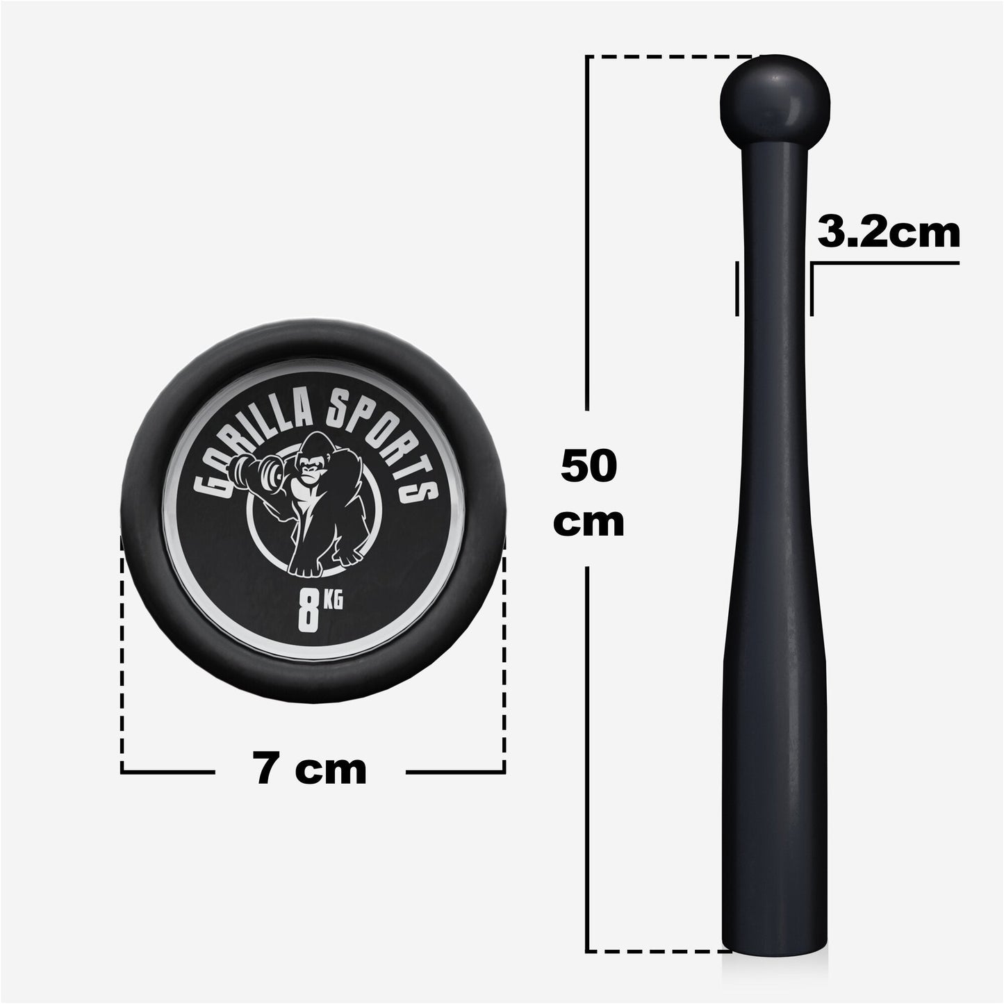 Indian Clubbell din oțel 2 - 20 kg
