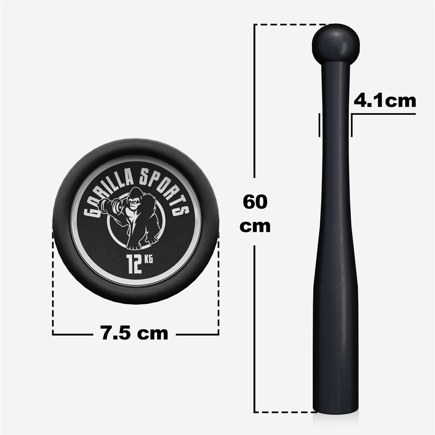 Indian Clubbell din oțel 2 - 20 kg
