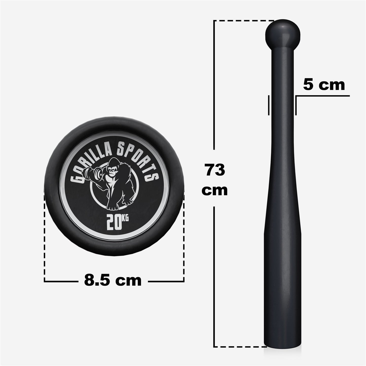 Indian Clubbell din oțel 2 - 20 kg