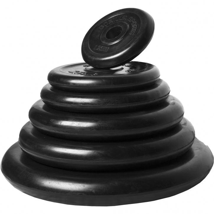 Set de haltere curbe SZ din cauciuc, 35 kg, cu închizători în formă de stea