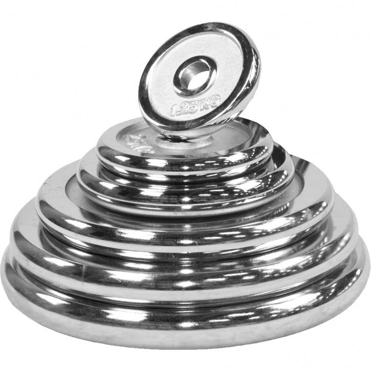 Set de haltere SZ cromate 35 kg cu închizători în formă de stea
