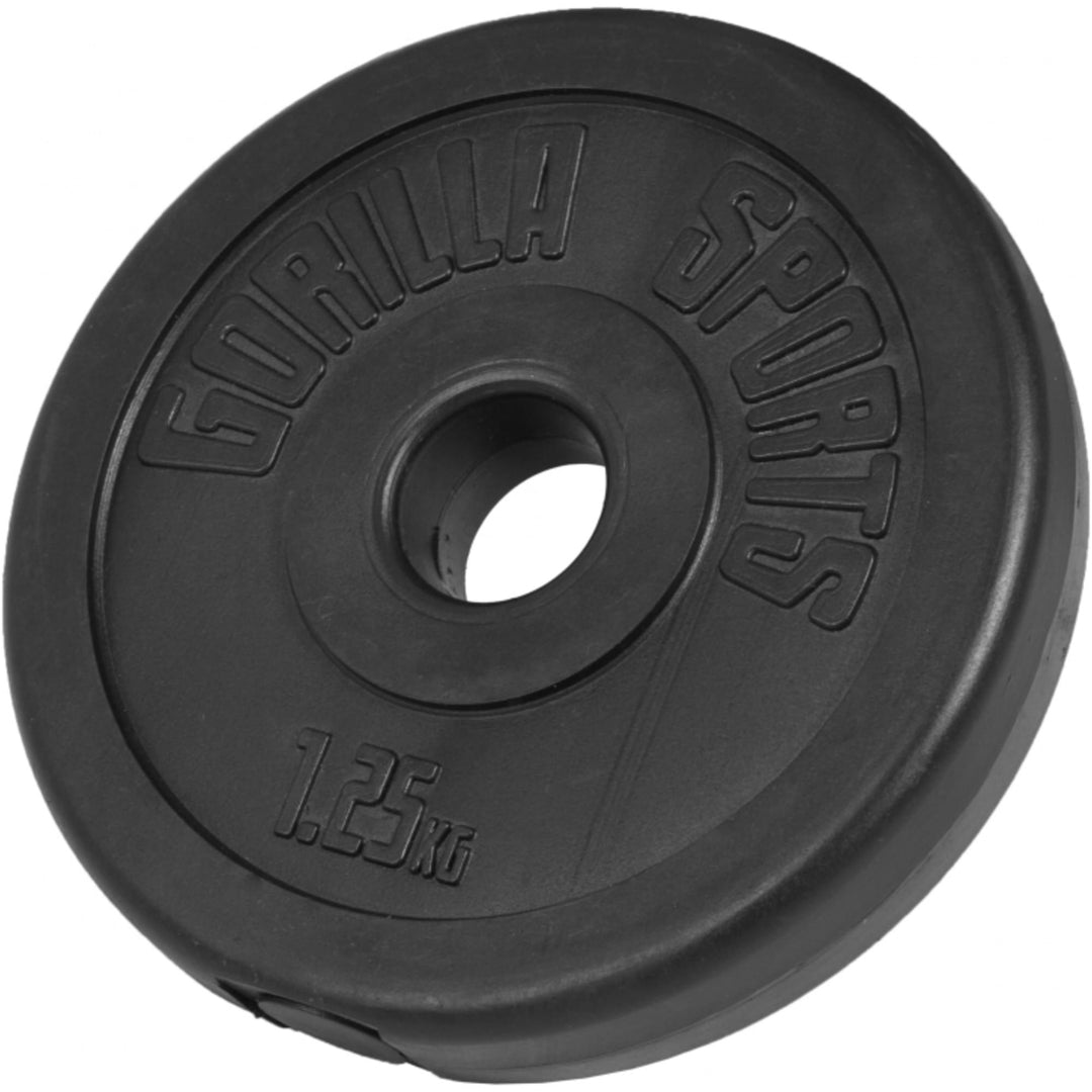 Discuri din plastic umplute cu ciment, 1.25 - 15kg, 30/31mm, Gorilla Sports - Gorilla Sports Ro