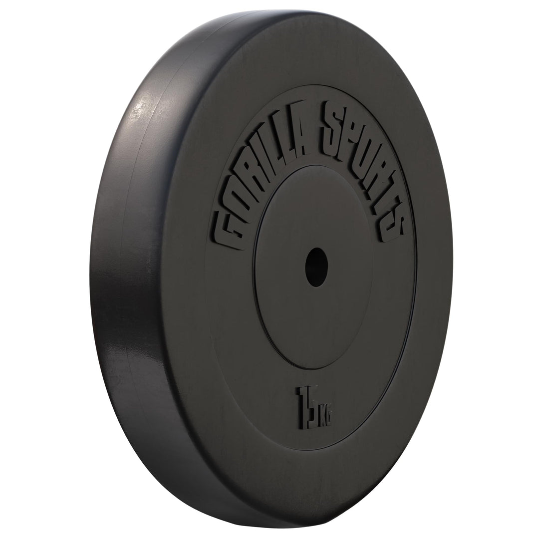 Discuri din plastic umplute cu ciment, 1.25 - 15kg, 30/31mm, Gorilla Sports - Gorilla Sports Ro