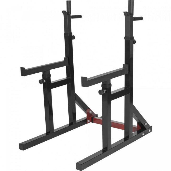 Rack pentru genuflexiuni reglabil pe înălțime și lățime, incluzând set de haltere din plastic de 40 kg