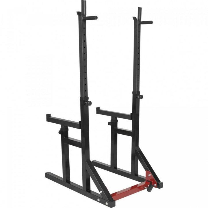 Rack pentru genuflexiuni reglabil pe înălțime și lățime, incluzând set de haltere din plastic de 40 kg